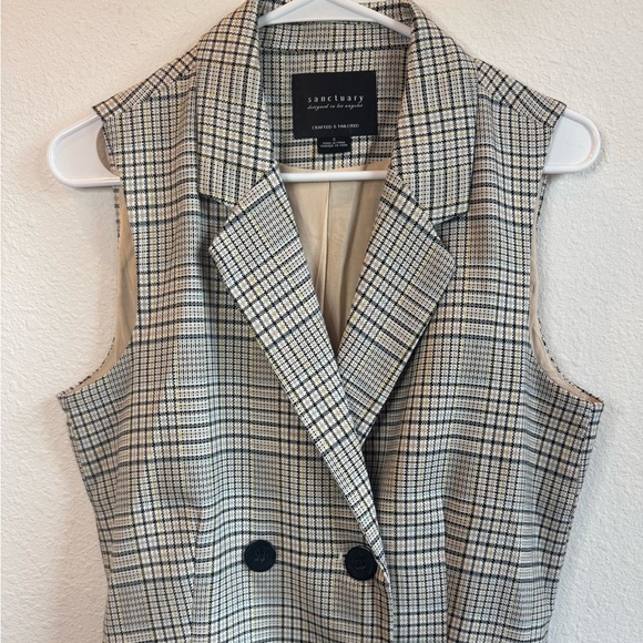 SANCTUARY {Anthropologie} ‘Lonnie’ Plaid Double Breasted Vest - Picture 4 of 12